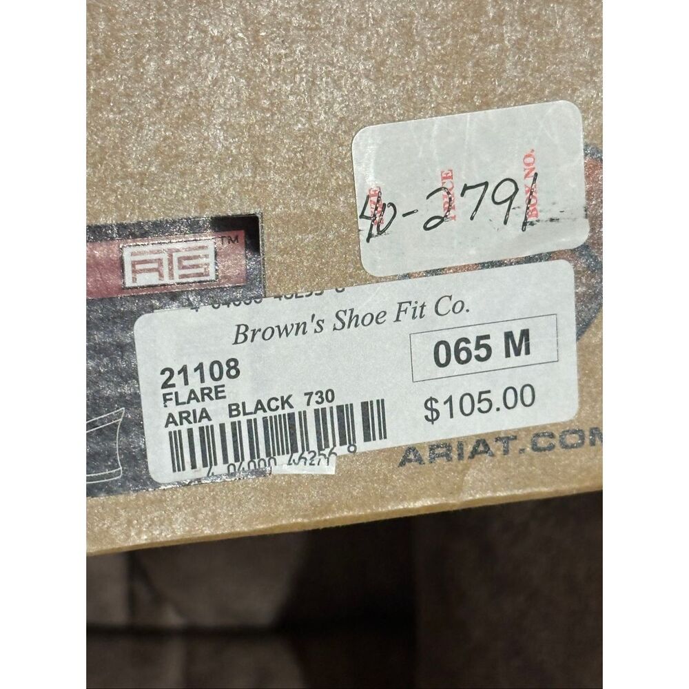 Ariat flare wedge 6.5 black leather sandals heels - Picture 10 of 10